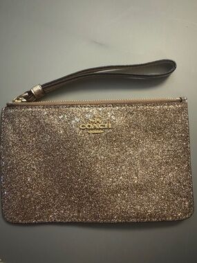 Coach Rose Gold Glitter Wristlet
